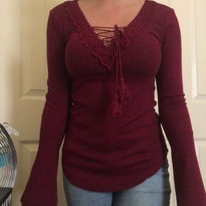 Bell Sleeved Tied Shirts